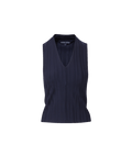 Veronica Beard Navy ribbed knit sleeveless V-neck top