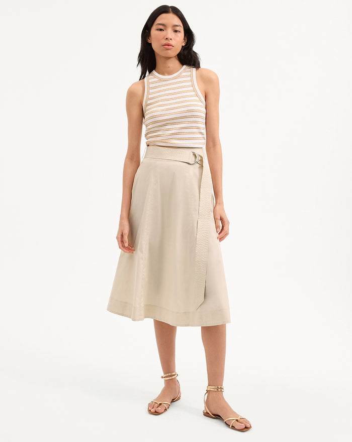 Veronica Beard Facia A-Line Midi Skirt - Limestone