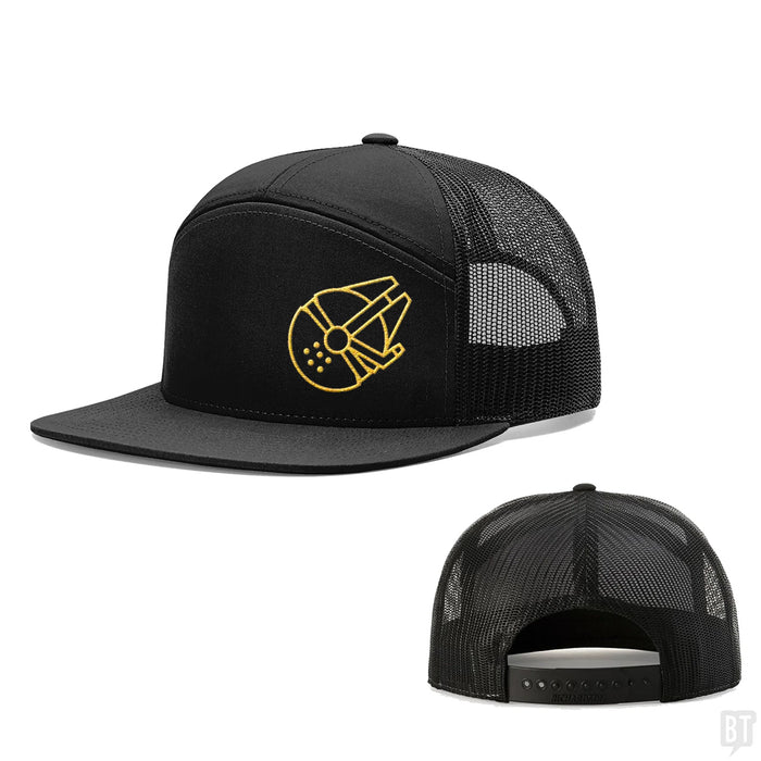 Seven-Panel Trucker Flatbill / Full Black / One Size