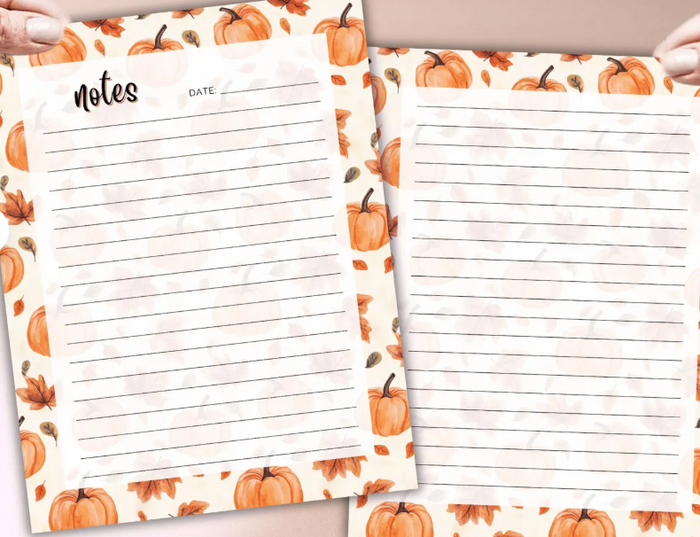 Fall Note Paper Printables- Lined, Blank, Dot Grid, To-Do List Fall Digital Download Note Papers