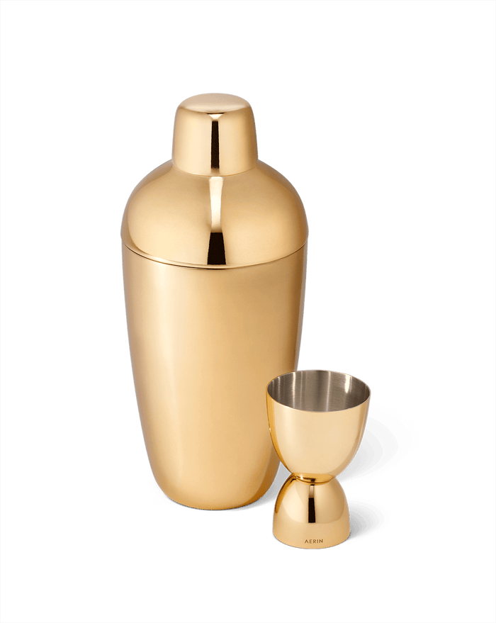 Veronica Beard Fausto Jigger & Shaker Set Gold