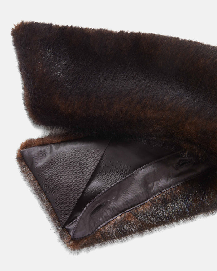Veronica Beard Brown faux fur scarf with satin lining