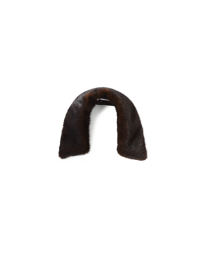 Veronica Beard Brown mink fur collar.