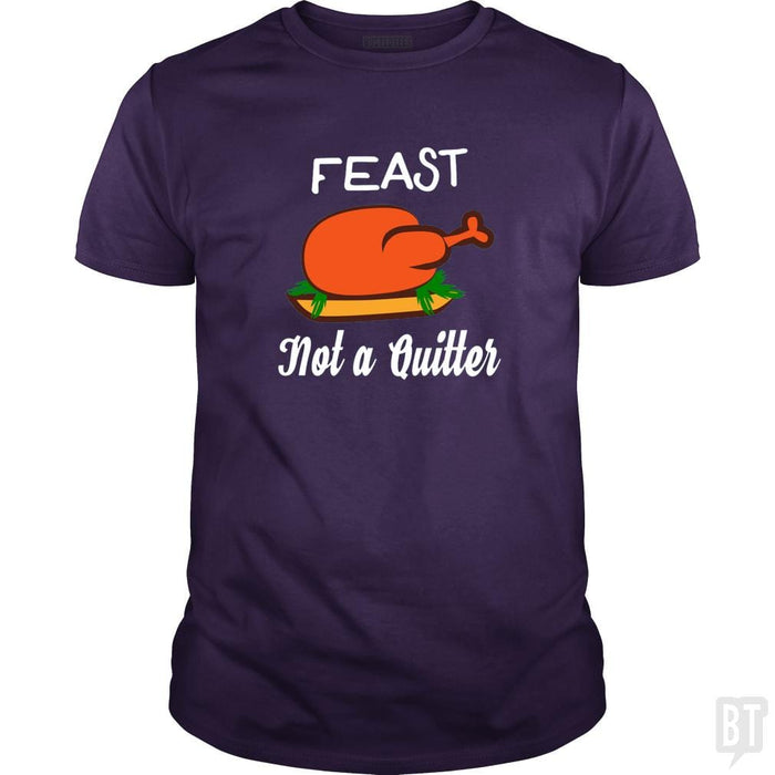 SunFrog-Busted ZART Classic Guys / Unisex Tee / Purple / S Feast - Not A Quitter Thanksgiving Turkey