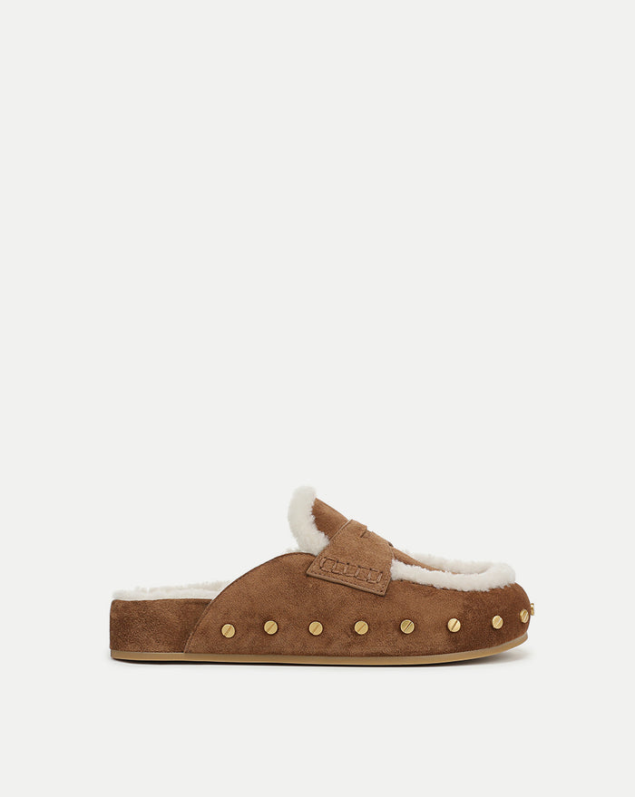 Veronica Beard Fenix Shearling Mule - Hazelwood