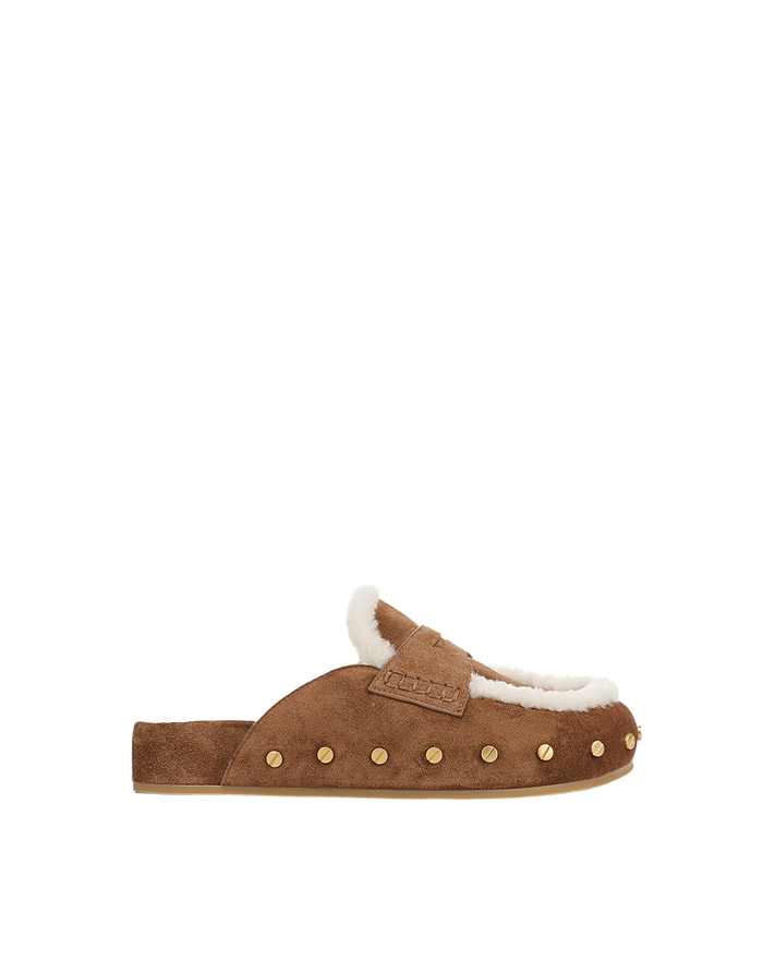Veronica Beard Fenix Shearling Mule - Hazelwood