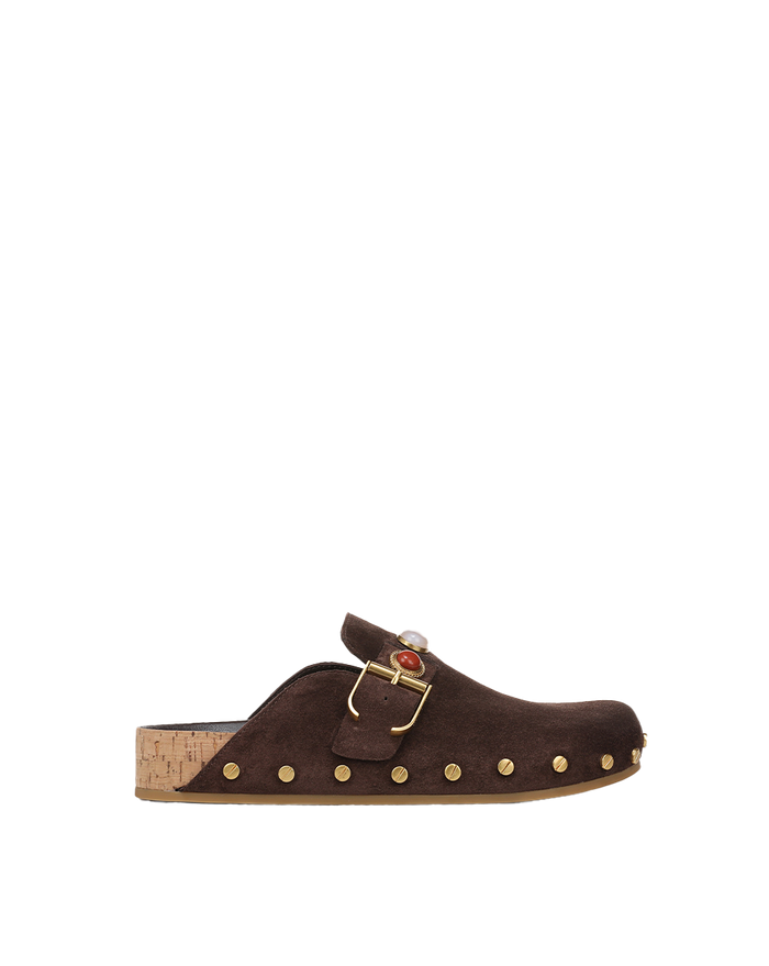 Veronica Beard Fern Embellished Clog - Espresso