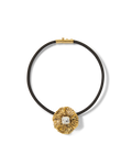 Veronica Beard Floral Pendant Cord Necklace Gold