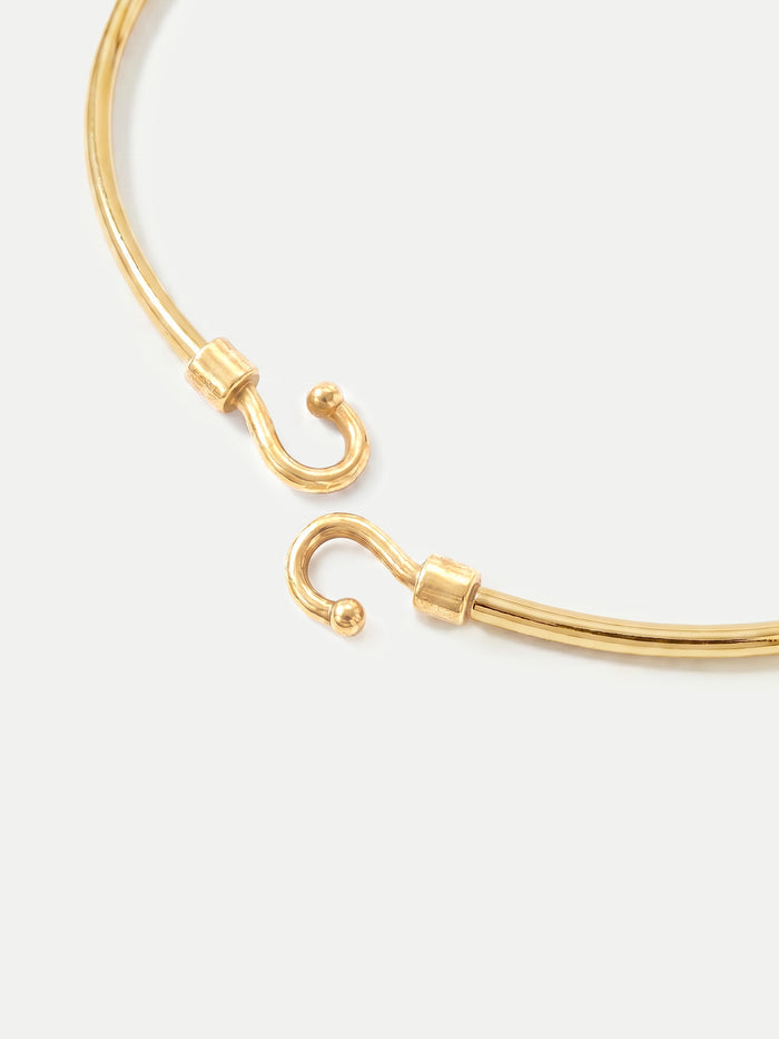 Veronica Beard Gold hook and eye bracelet.