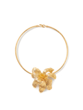 Veronica Beard Gold-tone metal choker with a large floral pendant.