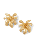 Veronica Beard Gold-toned floral earrings with textured petals and beaded