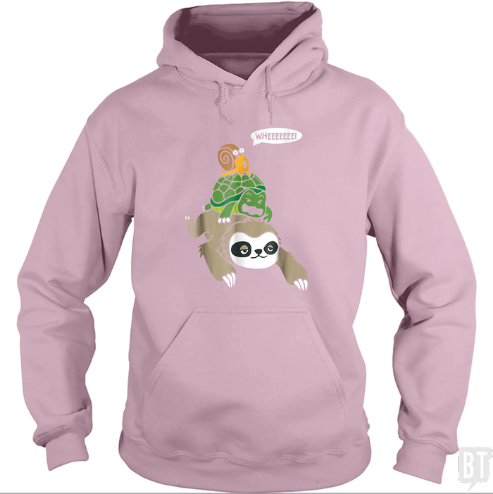 Funny Snail Ridding Turtle Ridding Sloth Hoodie