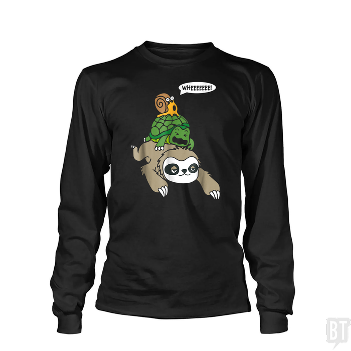 Funny Snail Ridding Turtle Ridding Sloth Long Sleeve
