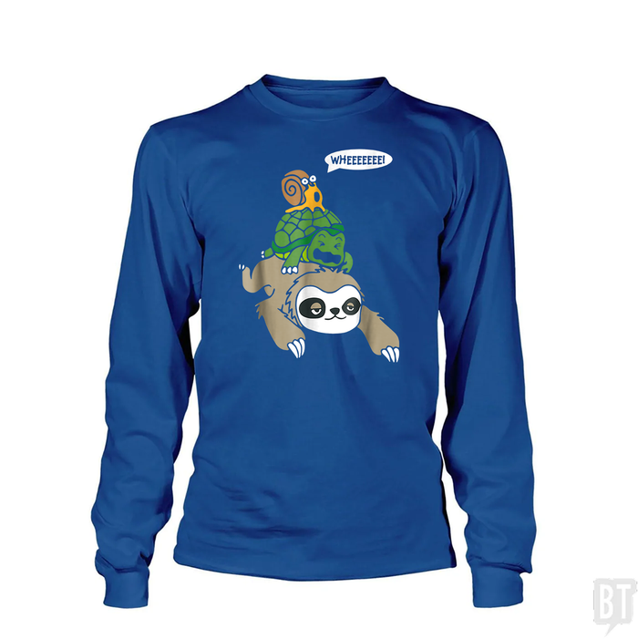 Funny Snail Ridding Turtle Ridding Sloth Long Sleeve