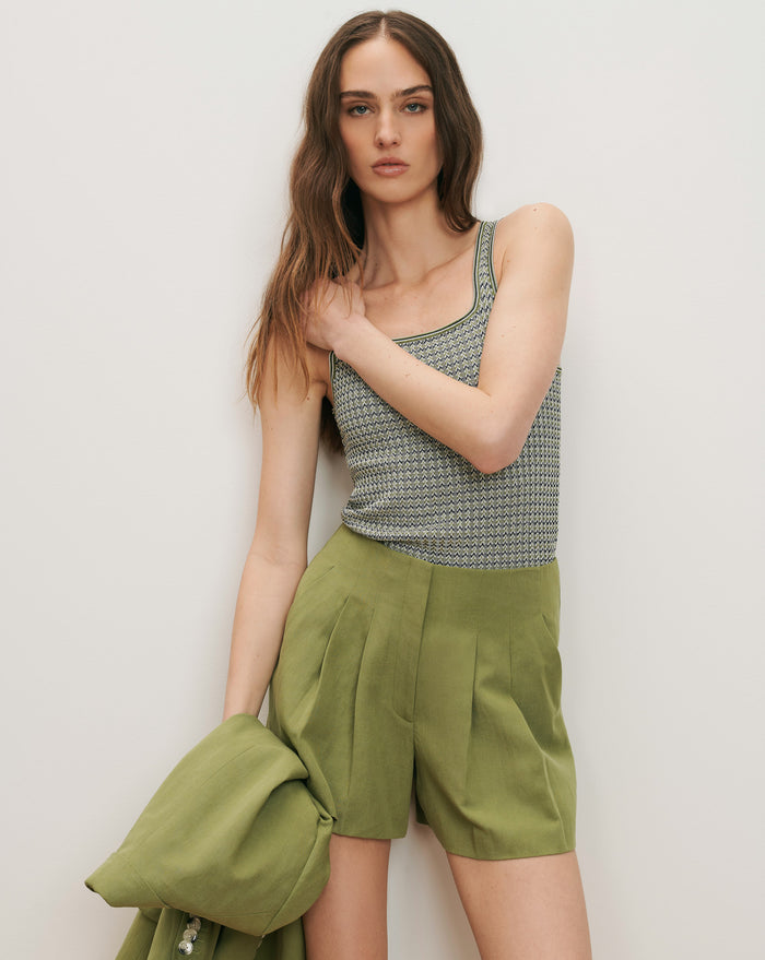 Veronica Beard Gables Linen Short - Cactus
