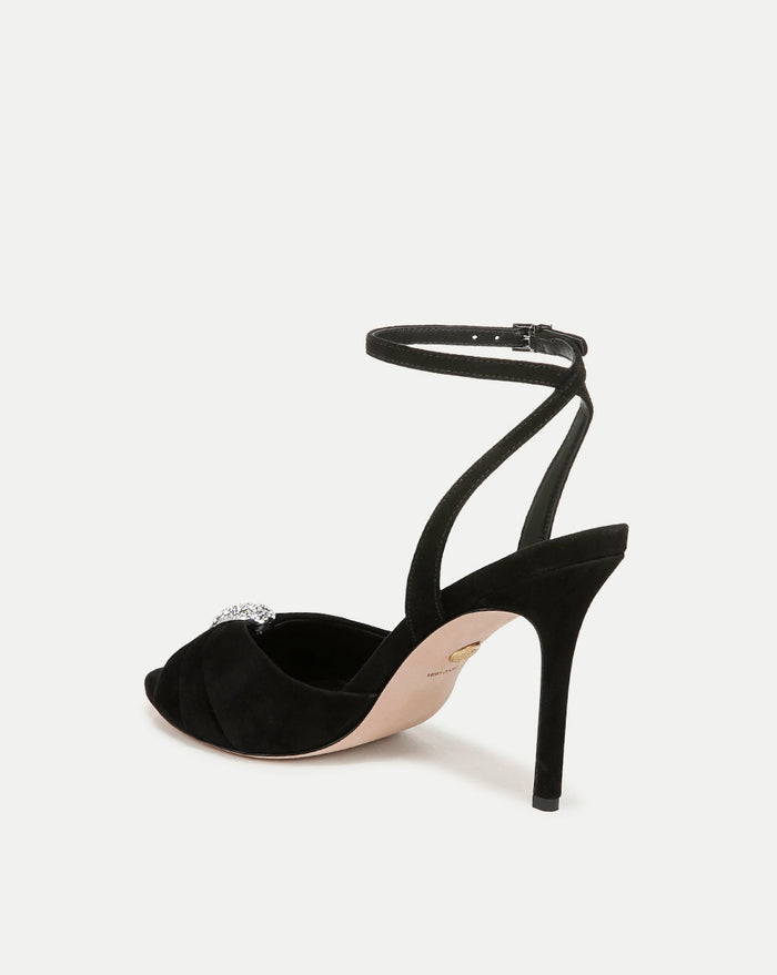 Veronica Beard Genevieve Peep-Toe Sandal - Black