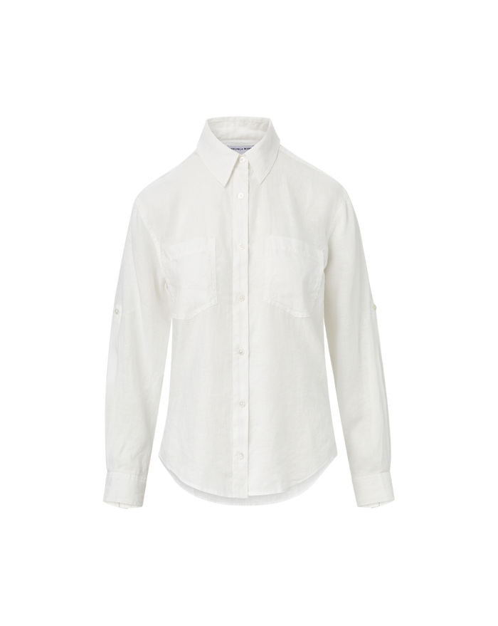 Veronica Beard Gil Linen Shirt - Off-White