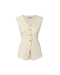 Veronica Beard Gillson Tailored Vest - Ecru