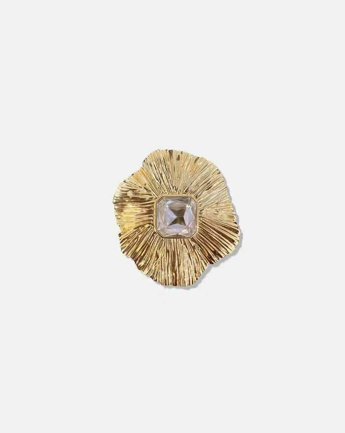 Veronica Beard Gold Floral Brooch - Gold