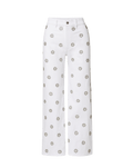 Veronica Beard Grant Studded Wide-Leg Jean - White