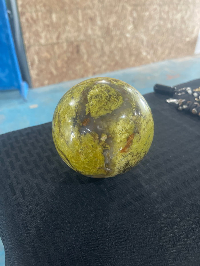 Green opal spheres