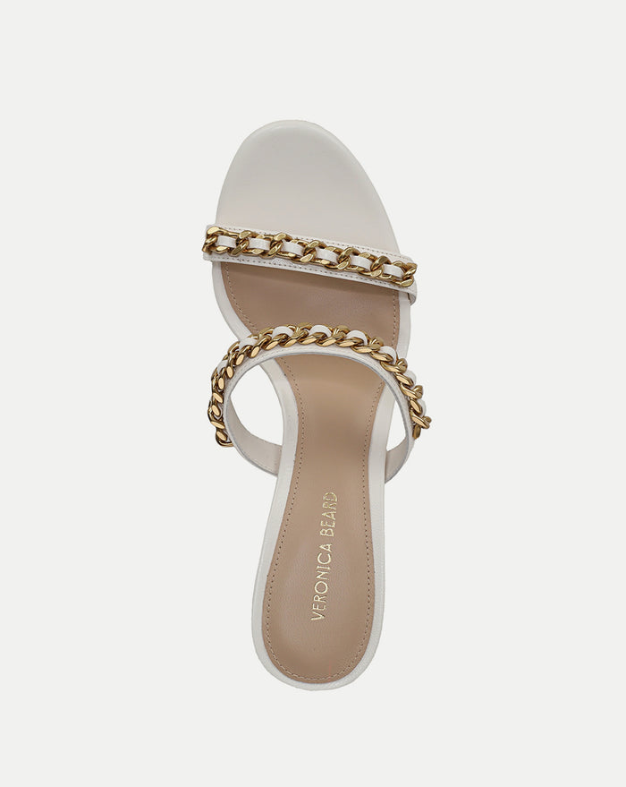 Veronica Beard Gretchen Chain-Link Sandal - Parchment