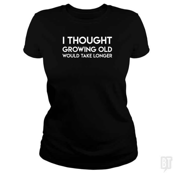 SunFrog-Busted SuperPizzaAwesome2000 Classic Ladies Tee / Black / S Growing Old