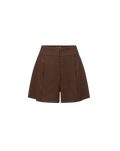 Veronica Beard Haina Pleated Short - Dark Mocha