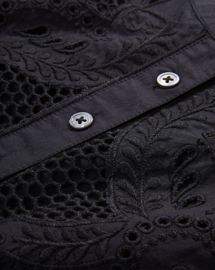Veronica Beard Haleem Eyelet Mini Dress - Black