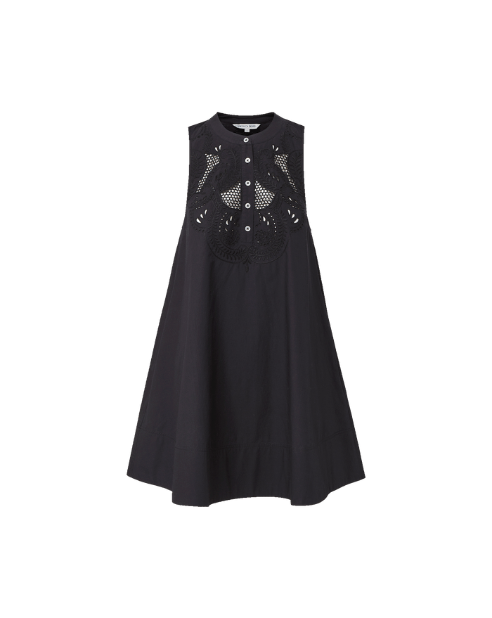 Veronica Beard Haleem Eyelet Mini Dress - Black