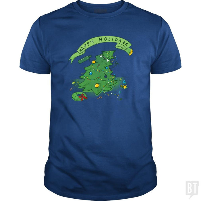 SunFrog-Busted Made With Awesome Classic Guys / Unisex Tee / Royal Blue / S Happy Holidaze