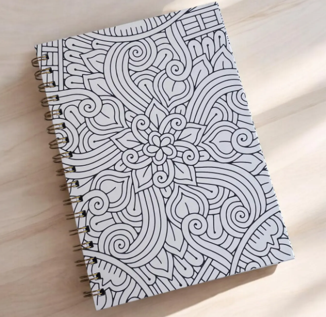 Hardcover Notebook | Lined Notes | Doodle Pages – 6.5” x 9” ADHD Doodle Pages