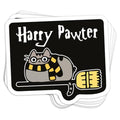 Harry Pawter Vinyl Sticker - BustedTees.com