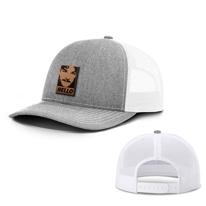 Hello Leather Patch Hats - BustedTees.com