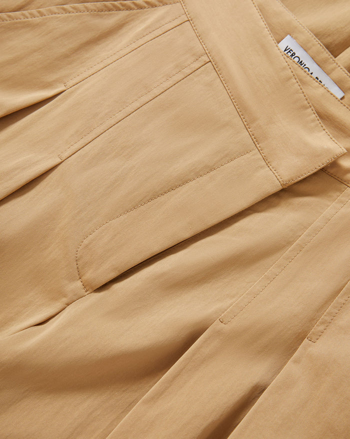 Veronica Beard Heron Crossover Waistband Pant - Khaki