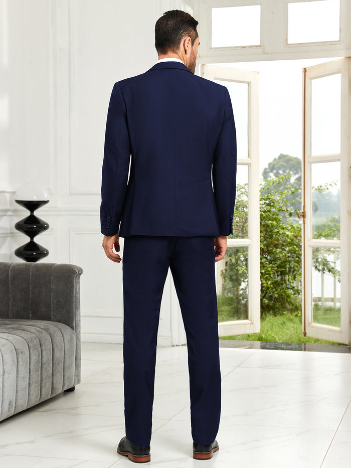 Herren Slim Fit 3-teilige Anzüge mit Spitzrevers