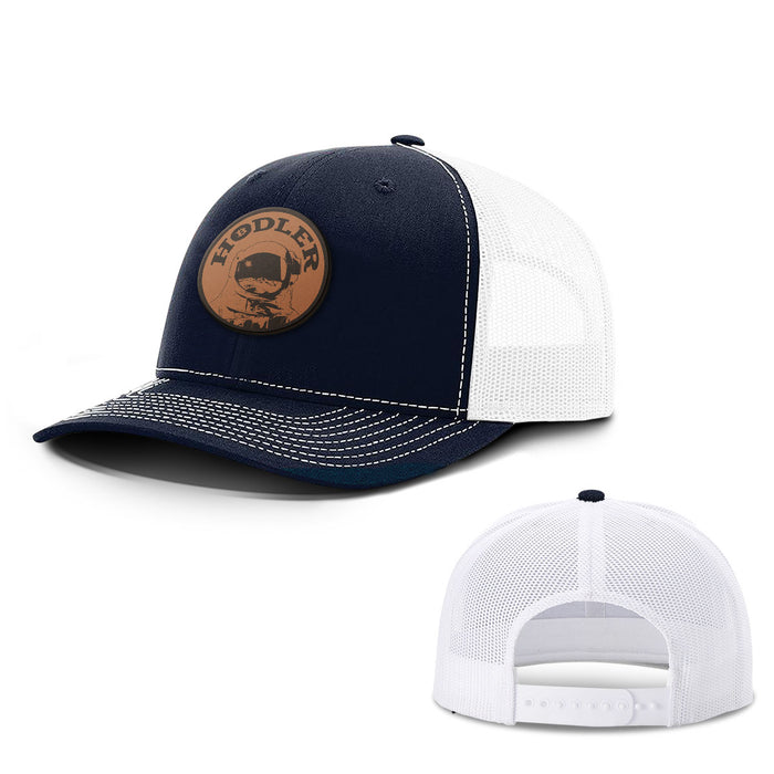 HODLer Astronaut Leather Patch Hats - BustedTees.com