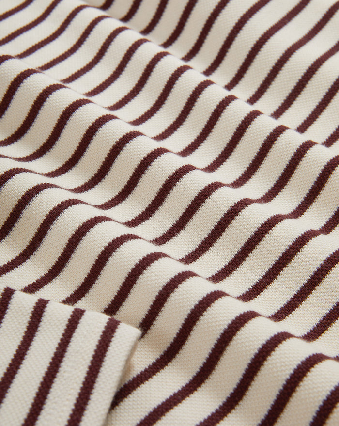 Veronica Beard Hovey Striped Top - Dove White/Raisin