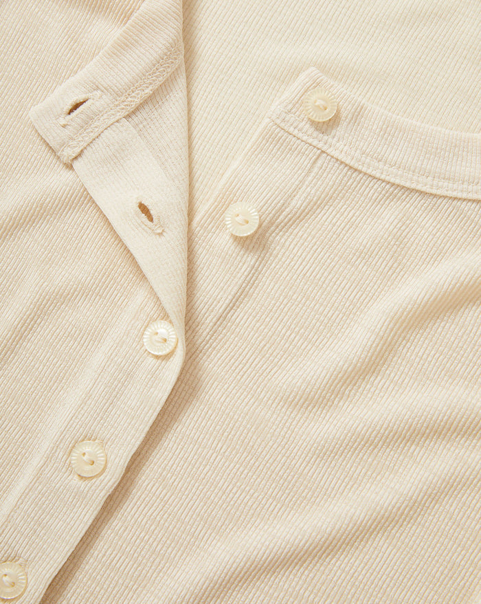 Veronica Beard Hyland Button-Down T-Shirt - Ecru