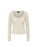 Veronica Beard Hyland Button-Down T-Shirt - Ecru