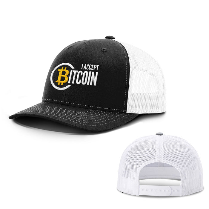 I Accept Bitcoin Hats - BustedTees.com