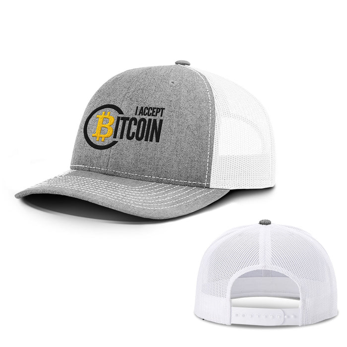 I Accept Bitcoin Hats - BustedTees.com