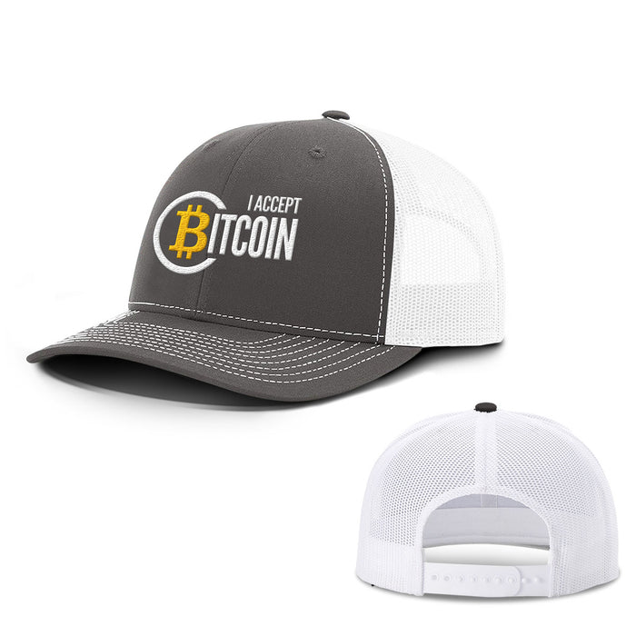 I Accept Bitcoin Hats - BustedTees.com