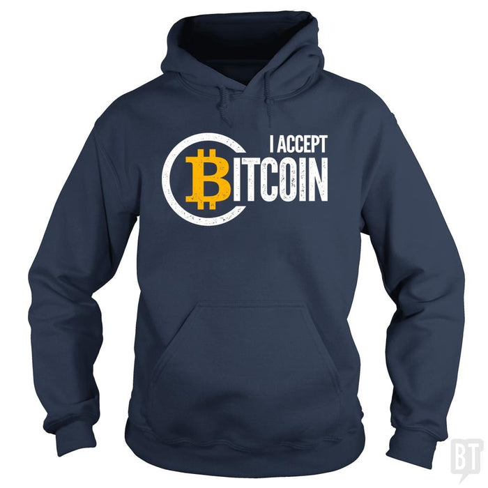 SunFrog-Busted BustedTees Hoodie / Navy Blue / S I Accept Bitcoin