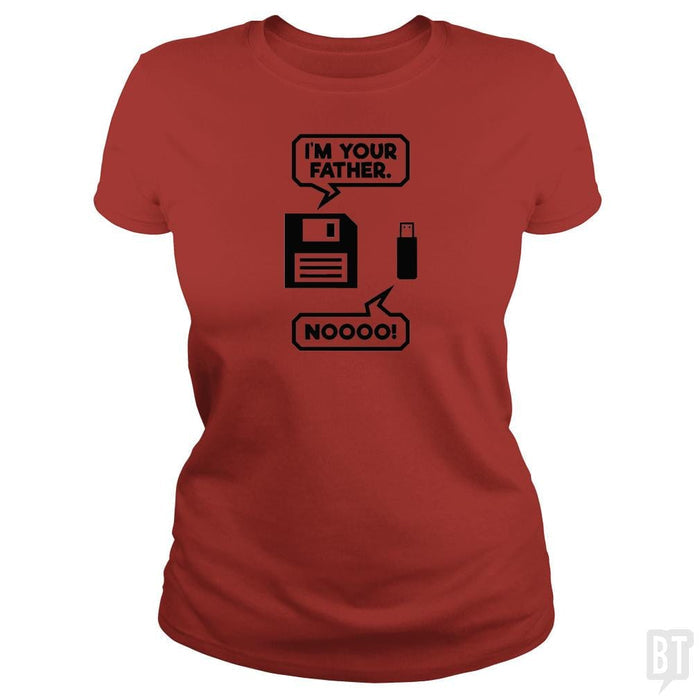 SunFrog-Busted PAMELA Classic Ladies Tee / Red / S I'm Your Father Noooo Funny