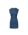 Veronica Beard Imara Denim Mini Dress - Dark Bright Blue