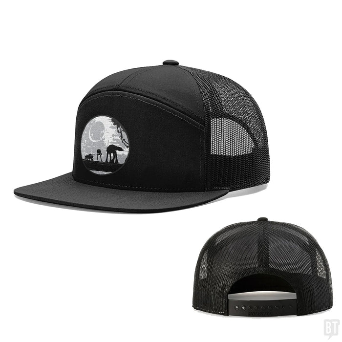 Seven-Panel Trucker Flatbill / Full Black / One Size