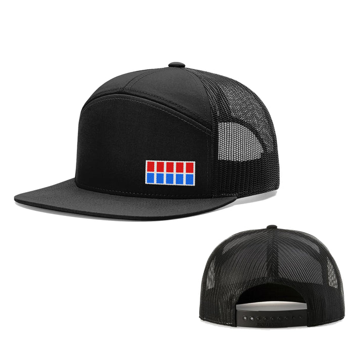 Seven-Panel Trucker Flatbill / Full Black / One Size