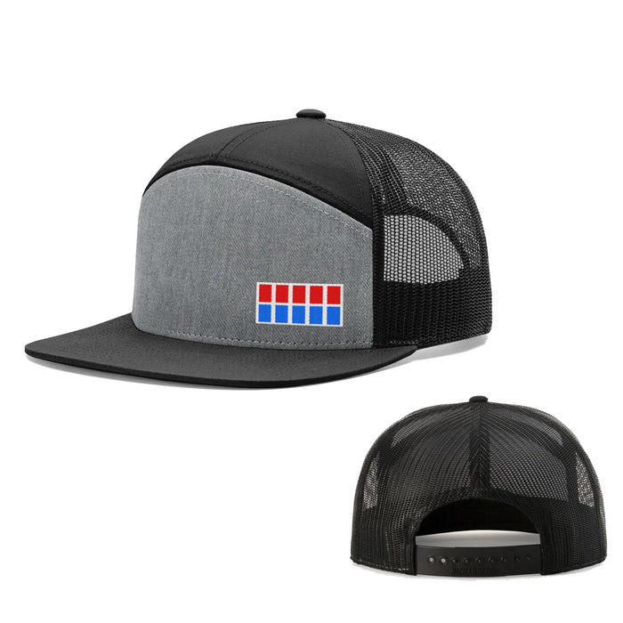 Seven-Panel Trucker Flatbill / Heather and Black / One Size