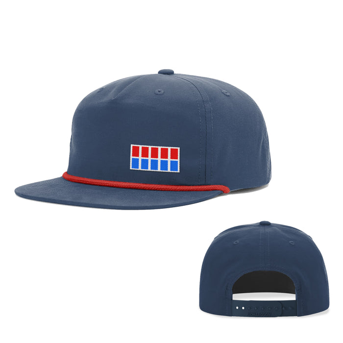 Snapback Rope Flatbill / Navy and Red / One Size
